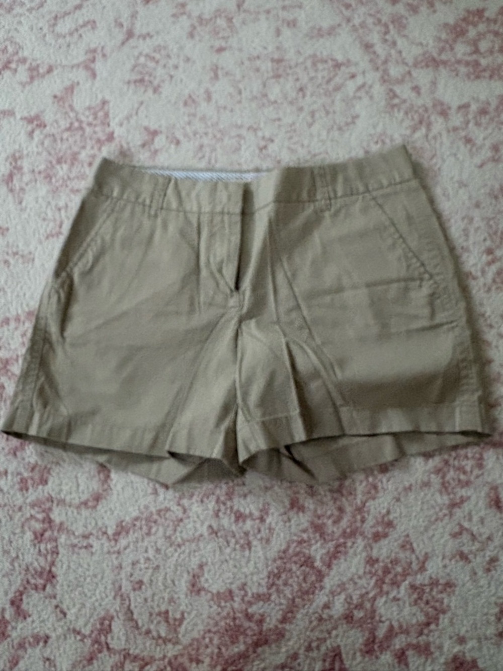 J. Crew Khaki Cotton Blend Mid-Rise Bermuda Shorts